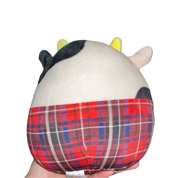 Squishmallows Conner The Cow Wearing Plaid Red Flannel 2022 NWT - Picture 6 of 7